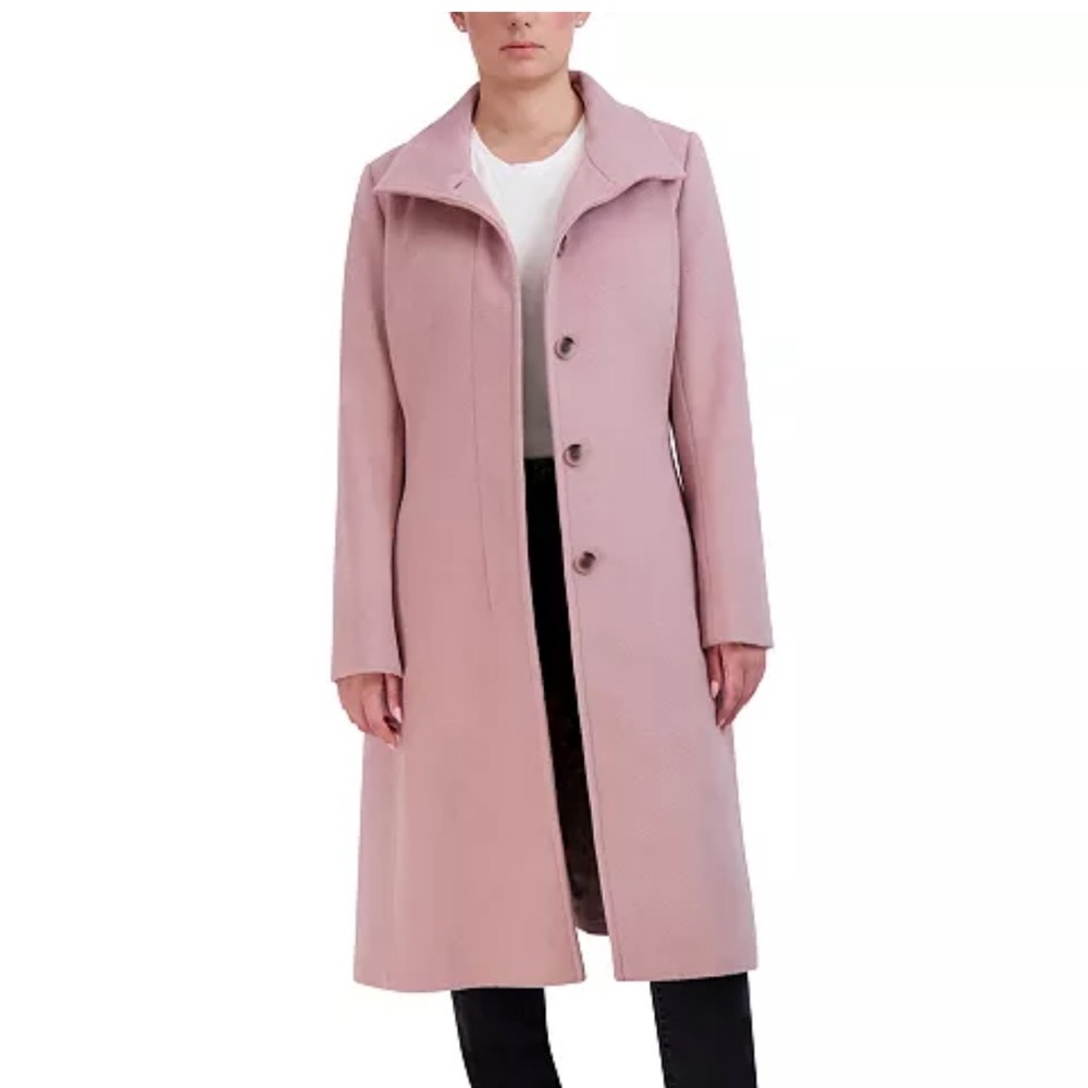 Cole Haan Women’s Stand-Collar Single-Breasted Wool Blend Coat. NWT!